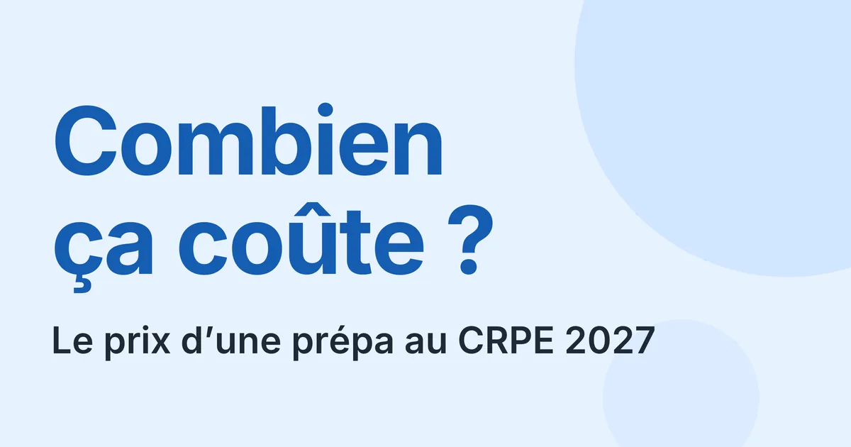 Prix d'une préparation au CRPE 2027, les tarifs comparés