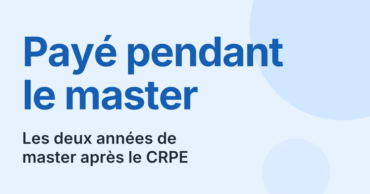 Master M2E après le CRPE bac+3, les deux années d'INSPÉ