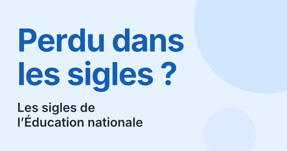 CRPE, PES, DSDEN, que veulent dire les sigles de l'école